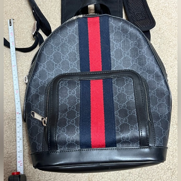 Gucci Web Ophidia backpack in GG supreme canvas and leather - Picture 10 of 14
